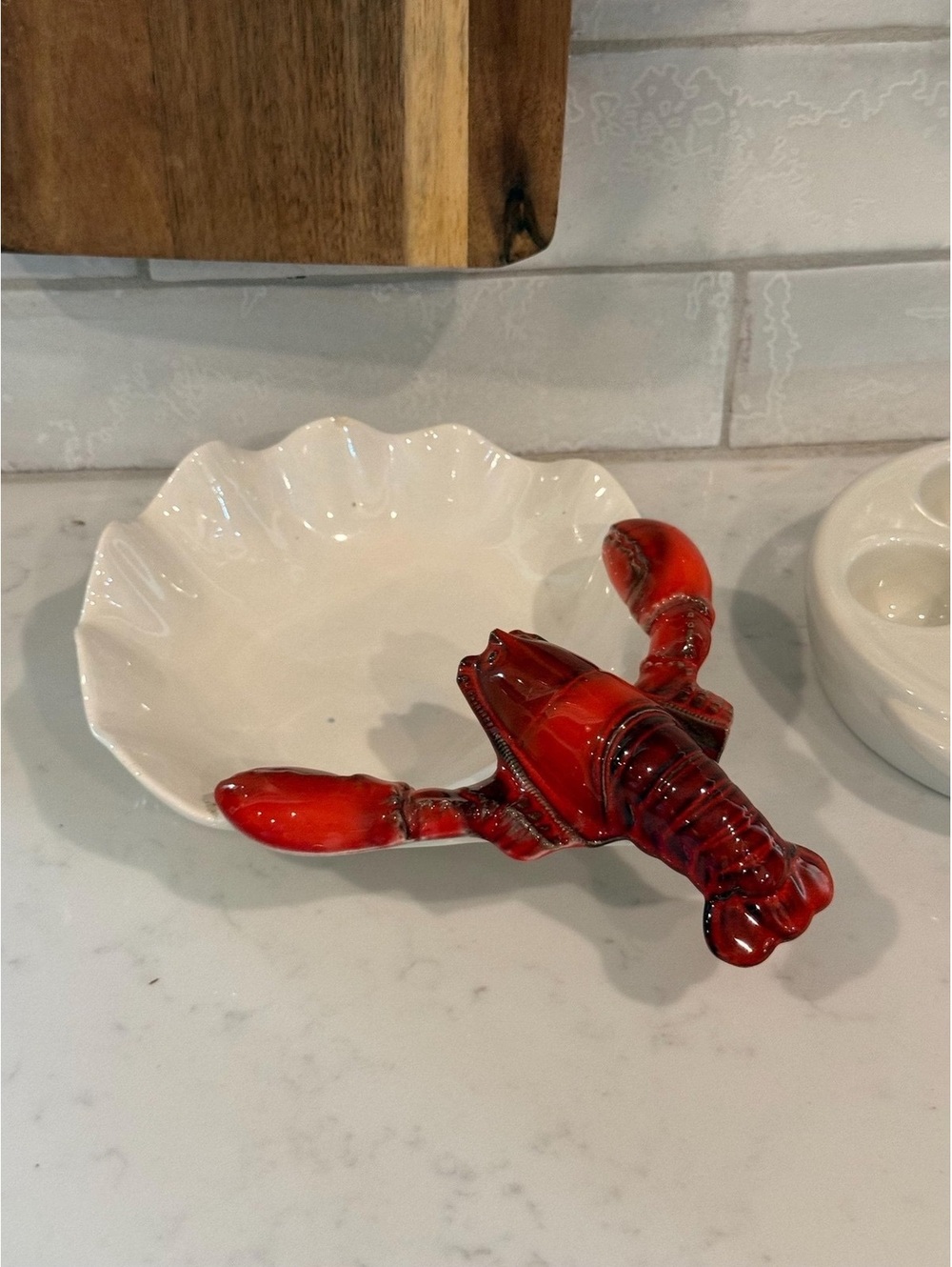 Vintage Mid-Century 1950s Lobster-Shaped Ceramic Serving Dish by Metlox, Collect